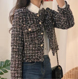 Anokhinaliza alt black girl going out?classic style women edgy style church outfit brunch outfit cute spring outfitsAutumn Winter Tweed Jackets Women O-Neck Long Sleeve Loose Wool Coat Single Breasted Outwear Vintage Harajuku