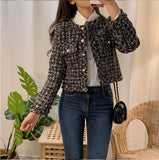 Anokhinaliza alt black girl going out?classic style women edgy style church outfit brunch outfit cute spring outfitsAutumn Winter Tweed Jackets Women O-Neck Long Sleeve Loose Wool Coat Single Breasted Outwear Vintage Harajuku