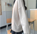 Anokhinaliza Japanese Fashion Preppy Style JK Loose V-neck Cardigans New Knitted Sweaters Women Outwear JK Coat Girls School Uniforms