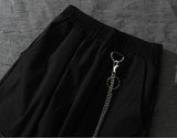 Anokhinaliza classic style women  edgy style  Women's Cargo Pants Buckle Ribbon Pocket Jogger Elastic Waist High Streetwear Harajuku Pant Chain Females Two Piece Pants