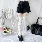 Anokhinaliza Over Knee Leg Warmer Lengthened 70cm JK Uniform Long Socks Lolita Knitted Boot Socks Pile Up Socks Foot Warming Cover