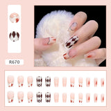 Anokhinaliza 24Pcs/Box Red Ballerina Fake Nails Press On Nial Art Tips False Nails Press On Nails Coffin Artificial Nails