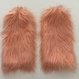 Anokhinaliza Y2k Pink Faux Fur Leg Warmers Winter Warm Vintage Punk Girl Harajuku Furry Plush Boots Cover Socks Jk Hiphop Cosplay Accessories