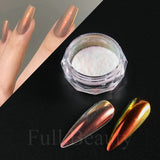 Mirror Nail Powder Pigment Pearl White Rubbing on Nail Art Glitter Dust Chrome Aurora Blue Manicure Holographic Decorations