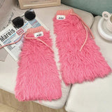 Anokhinaliza Y2k Women Imitation Rabbit Fur Leg Warmers Kawaii Lolita Leggings Boots Stocking Thickened Cover Harajuku Foot Boots Cover