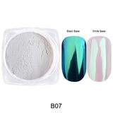 Mirror Nail Powder Pigment Pearl White Rubbing on Nail Art Glitter Dust Chrome Aurora Blue Manicure Holographic Decorations