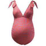 Anokhinaliza Maternity Swimsuits One Piece V-Neck Hollow Out Monokini Summer Beach Swimwear Bathing Suit For Pregnancy Women