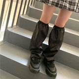 Anokhinaliza Punk Leg Warmers Black Gothic Socks Japanese JK Lolita Harajuku Y2k Hot Girl Leg Set Long Punk Cool Socks Thigh Accessries