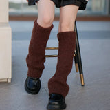 Anokhinaliza New Japanese Wool Leg Warmers Cashmere Winter Warm Plush Knitted Boots Cover Socks Korea Women Leg Socks Y2K Lolita Accessories