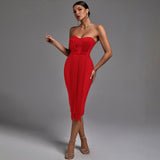 Anokhinaliza Dress New Women Strapless Bandage Dress Bodycon High Quality Elegant Sexy Evening Club Party Dress Summer