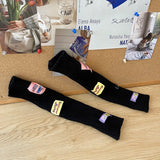 Anokhinaliza Women Cute Arm Warmer Colorful Letter Label Y2k Girl Arm Covers Warm Harajuku Cuffs Knitted Fingerless Gloves JK Accessories