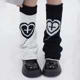 Anokhinaliza AB Star Knitted Leg Warmers Y2K Gothic Harajuku Women Japanese Socks Hot Girl Accessories High Tube Calf Socks Boots Cover Socks