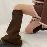 Anokhinaliza Thickened Knitted Leg Warmers Japanese JK Winter Boot Cuffs Long Warmer Lolita Socks Harajuku Sock Sets Thigh Garter Fur Socks