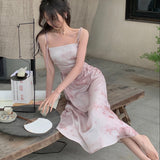 Anokhinaliza Summer Women Spaghetti Strap Elegant Midi Satin Dresses Wedding Evening Birthday Holiday Backless Prom Clothes New