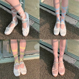 Anokhinaliza Cross Tie Invisible Socks Ballet Lace Boat Sock JK Lace Strappy Lolita DIY Ripped Straps Cotton Low Cut Socks Invisible Stocking