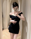 Anokhinaliza Pink Elegant Zipper Knitted Sweater Short Dress Woman Slim Sexy Mini Dress Party One Piece Dress Korean Fashion Spring