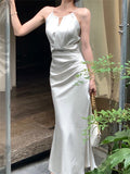Anokhinaliza Dress Women Summer New Fashion Elegant Casual Female Slim Vestidos Evening Party Korean White Clothes Stain Dresses