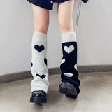 Anokhinaliza AB Star Knitted Leg Warmers Y2K Gothic Harajuku Women Japanese Socks Hot Girl Accessories High Tube Calf Socks Boots Cover Socks