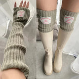 Anokhinaliza Korean Label Over-knee Leg Warmers Sleeves WOMEN Arm Covers Japanese Leggings Y2k Wool Thigh Socks Punk Multifunctional Gloves