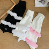 Anokhinaliza Winter Plush Thickened Kwaii Leg Warmers Lolita Cute JK Leg Covers Gothic Leg Socks Y2K Calf Socks Warm Leg Boot Cuffs Sock