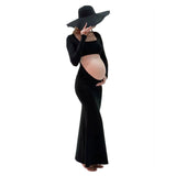 Anokhinaliza Maternity Dresses For Photo Shoot Sexy Cut Out Front Open Backless Maxi Dress Wedding Party Photography Pregnant Women Clothes