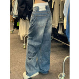 Anokhinaliza Y2K Women Streetwear Vintage Korean Oversize Casual High Waist Straight Wide Leg  Baggy Jeans Denim Trousers Grunge Alt Clothes