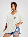 Anokhinaliza Plus Size T Shirt 4XL Fashion Women Half Sleeve V Neck Black Oversized Casual Blouse Summer Elegant Solid Ladies Tops