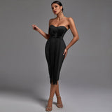 Anokhinaliza Dress New Women Strapless Bandage Dress Bodycon High Quality Elegant Sexy Evening Club Party Dress Summer