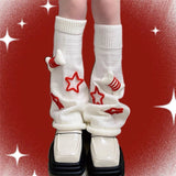 Anokhinaliza Japanese Star Leg Warmers Socks Striped JK Boot Cuffs Lolita Socks Harajuku Knit Sock Sets Thigh Garter y2k hot girl Accessories