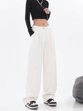 Anokhinaliza Summer Fashion Women Harajuku Jeans Wide Leg All-Match Loose Casual Wash Denim Pants Baggy High Street Long Trousers Tide