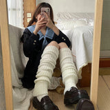 Anokhinaliza Over Knee Leg Warmer Lengthened 70cm JK Uniform Long Socks Lolita Knitted Boot Socks Pile Up Socks Foot Warming Cover