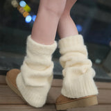 Anokhinaliza New Japanese Wool Leg Warmers Cashmere Winter Warm Plush Knitted Boots Cover Socks Korea Women Leg Socks Y2K Lolita Accessories