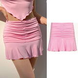 Anokhinaliza Y2k Mini Bodycon Short Skirt 90s Summer Punk Fashion E-girl Aesthetics Sexy High-waist Ladies Trendy A-line Mini Skirts Clubwear