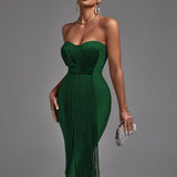 Anokhinaliza Dress New Women Strapless Bandage Dress Bodycon High Quality Elegant Sexy Evening Club Party Dress Summer