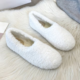 Anokhinaliza Winter Luxury Lambwool Moccasins Femme Cotton Shoes New Women Warm Plush Loafers Curly Sheep Fur Flats Woman Shoes Slippers