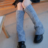 Anokhinaliza New Japanese Wool Leg Warmers Cashmere Winter Warm Plush Knitted Boots Cover Socks Korea Women Leg Socks Y2K Lolita Accessories