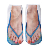 Anokhinaliza High Quality Women's Socks Herringbone Sandals Socks Funny Three-Dimensional Printed Nail Clip Slipper Shoe Pattern Funny Socks