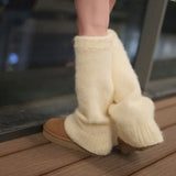 Anokhinaliza New Japanese Wool Leg Warmers Cashmere Winter Warm Plush Knitted Boots Cover Socks Korea Women Leg Socks Y2K Lolita Accessories