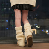 Anokhinaliza New Japanese Wool Leg Warmers Cashmere Winter Warm Plush Knitted Boots Cover Socks Korea Women Leg Socks Y2K Lolita Accessories