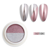 Mirror Nail Powder Pigment Pearl White Rubbing on Nail Art Glitter Dust Chrome Aurora Blue Manicure Holographic Decorations