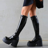 Anokhinaliza Platform High Heeled Women Knee-high Boots Gothic Style Street New Winter Great Quality Cool Women Shoes Boots
