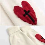 Anokhinaliza Legwarmers Skeleton Japanese Jk Knitted Leg Warmer Red Heart Lolita Stockings Punk Harajuku Long Cable Knit Socks Flared Socks