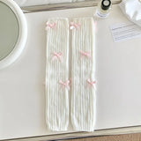 Anokhinaliza New Japanese Bow JK Knitted Leg Socks Wool Pile Socks Leg Warmer Y2k Punk Harajuku Leg Cover Pile Socks Korean Leg Socks