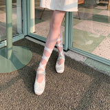 Anokhinaliza Cross Tie Invisible Socks Ballet Lace Boat Sock JK Lace Strappy Lolita DIY Ripped Straps Cotton Low Cut Socks Invisible Stocking