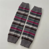 Anokhinaliza Vintage Striped Wool Leg Socks Harajuku Hot Girl Beggar Leg Warmers Y2k Punk Knitted Leg Cover Japanese Accessories