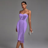 Anokhinaliza Dress New Women Strapless Bandage Dress Bodycon High Quality Elegant Sexy Evening Club Party Dress Summer