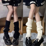 Anokhinaliza Leg Warmers Zipper Japanese Jk Boots Socks Thigh Punk Y2K Leg Warmers Sring Boot Cuffs Warmer Lolita Knit Socks Tube Knit Socks