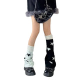 Anokhinaliza AB Star Knitted Leg Warmers Y2K Gothic Harajuku Women Japanese Socks Hot Girl Accessories High Tube Calf Socks Boots Cover Socks