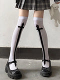 Anokhinaliza 1 pair of cross long tube JK socks printed knee length socks velvet material performance Cos stockings Lolita stockings