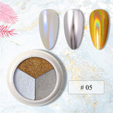 Mirror Nail Powder Pigment Pearl White Rubbing on Nail Art Glitter Dust Chrome Aurora Blue Manicure Holographic Decorations